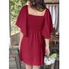 imageDokotoo Womens Dresses 2025 Summer Fall Deep V Neck Elegant Bow tie Mini Dress SXLBurgundy