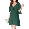 imageDokotoo Womens Dresses 2025 Summer Fall Deep V Neck Elegant Bow tie Mini Dress SXLGreen