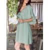 imageDokotoo Womens Dresses 2025 Summer Fall Deep V Neck Elegant Bow tie Mini Dress SXLGreen B