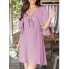 imageDokotoo Womens Dresses 2025 Summer Fall Deep V Neck Elegant Bow tie Mini Dress SXLLight Pink