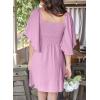 imageDokotoo Womens Dresses 2025 Summer Fall Deep V Neck Elegant Bow tie Mini Dress SXLLight Pink
