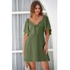 imageDokotoo Womens Dresses 2025 Summer Fall Deep V Neck Elegant Bow tie Mini Dress SXLMoss