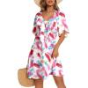 imageDokotoo Womens Dresses 2025 Summer Fall Deep V Neck Elegant Bow tie Mini Dress SXLMulticoloured B