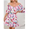 imageDokotoo Womens Dresses 2025 Summer Fall Deep V Neck Elegant Bow tie Mini Dress SXLMulticoloured B