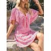 imageDokotoo Womens Dresses 2025 Summer Fall Deep V Neck Elegant Bow tie Mini Dress SXLMulticoloured C