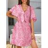 imageDokotoo Womens Dresses 2025 Summer Fall Deep V Neck Elegant Bow tie Mini Dress SXLMulticoloured C