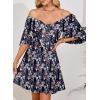 imageDokotoo Womens Dresses 2025 Summer Fall Deep V Neck Elegant Bow tie Mini Dress SXLMulticoloured F
