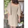 imageDokotoo Womens Dresses 2025 Summer Fall Deep V Neck Elegant Bow tie Mini Dress SXLParchment