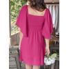 imageDokotoo Womens Dresses 2025 Summer Fall Deep V Neck Elegant Bow tie Mini Dress SXLRose Red