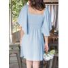 imageDokotoo Womens Dresses 2025 Summer Fall Deep V Neck Elegant Bow tie Mini Dress SXLSky Blue