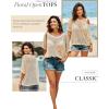 imageDokotoo Womens Floral Fashion Summer Tops 2025 Short Sleeve Crochet Sweaters Swimsuit Cover Ups Lightweight Knit PulloverApricot