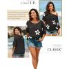 imageDokotoo Womens Floral Fashion Summer Tops 2025 Short Sleeve Crochet Sweaters Swimsuit Cover Ups Lightweight Knit PulloverBlack