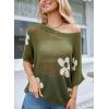 imageDokotoo Womens Floral Fashion Summer Tops 2025 Short Sleeve Crochet Sweaters Swimsuit Cover Ups Lightweight Knit PulloverVineyard Green