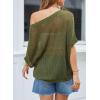 imageDokotoo Womens Floral Fashion Summer Tops 2025 Short Sleeve Crochet Sweaters Swimsuit Cover Ups Lightweight Knit PulloverVineyard Green