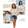 imageDokotoo Womens Floral Fashion Summer Tops 2025 Short Sleeve Crochet Sweaters Swimsuit Cover Ups Lightweight Knit PulloverWhite