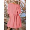 imageDokotoo Womens Summer Dresses Casual Tunic Dress Short Sleeve Crew Neck Flowy Babydoll DressApricot Pink