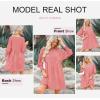 imageDokotoo Womens Summer Dresses Casual Tunic Dress Short Sleeve Crew Neck Flowy Babydoll DressApricot Pink