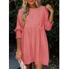 imageDokotoo Womens Summer Dresses Casual Tunic Dress Short Sleeve Crew Neck Flowy Babydoll DressApricot Pink