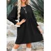 imageDokotoo Womens Summer Dresses Casual Tunic Dress Short Sleeve Crew Neck Flowy Babydoll DressBlack