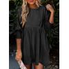 imageDokotoo Womens Summer Dresses Casual Tunic Dress Short Sleeve Crew Neck Flowy Babydoll DressBlack