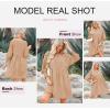 imageDokotoo Womens Summer Dresses Casual Tunic Dress Short Sleeve Crew Neck Flowy Babydoll DressLight French Beige