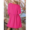 imageDokotoo Womens Summer Dresses Casual Tunic Dress Short Sleeve Crew Neck Flowy Babydoll DressRose Red