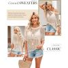 imageDokotoo Womens Summer Scoop Neck Short Sleeve Sweater Casual Crochet Hollow Out Knit Tops Pullover Shirts Beach CoverupApricot