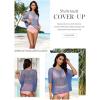 imageDokotoo Womens Summer Scoop Neck Short Sleeve Sweater Casual Crochet Hollow Out Knit Tops Pullover Shirts Beach CoverupAshleigh Blue