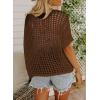 imageDokotoo Womens Summer Scoop Neck Short Sleeve Sweater Casual Crochet Hollow Out Knit Tops Pullover Shirts Beach CoverupDesert Palm