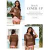 imageDokotoo Womens Summer Scoop Neck Short Sleeve Sweater Casual Crochet Hollow Out Knit Tops Pullover Shirts Beach CoverupDesert Palm