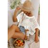 imageDokotoo Womens Summer Scoop Neck Short Sleeve Sweater Casual Crochet Hollow Out Knit Tops Pullover Shirts Beach CoverupMilk White