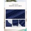 imageDokotoo Womens Summer Scoop Neck Short Sleeve Sweater Casual Crochet Hollow Out Knit Tops Pullover Shirts Beach CoverupNavy Blue