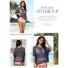 imageDokotoo Womens Summer Scoop Neck Short Sleeve Sweater Casual Crochet Hollow Out Knit Tops Pullover Shirts Beach CoverupNavy Blue