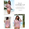imageDokotoo Womens Summer Scoop Neck Short Sleeve Sweater Casual Crochet Hollow Out Knit Tops Pullover Shirts Beach CoverupOrchid Bouquet