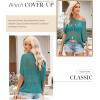 imageDokotoo Womens Summer Scoop Neck Short Sleeve Sweater Casual Crochet Hollow Out Knit Tops Pullover Shirts Beach CoverupPeacock Blue