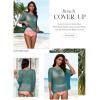 imageDokotoo Womens Summer Scoop Neck Short Sleeve Sweater Casual Crochet Hollow Out Knit Tops Pullover Shirts Beach CoverupPeacock Blue