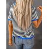 imageDokotoo Womens Tops Casual Summer Crewneck Short Sleeve Striped Color Block Knit High Low Trendy Pullover SweatersA Black 2
