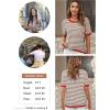 imageDokotoo Womens Tops Casual Summer Crewneck Short Sleeve Striped Color Block Knit High Low Trendy Pullover SweatersA Brown