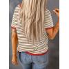 imageDokotoo Womens Tops Casual Summer Crewneck Short Sleeve Striped Color Block Knit High Low Trendy Pullover SweatersA Brown