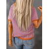 imageDokotoo Womens Tops Casual Summer Crewneck Short Sleeve Striped Color Block Knit High Low Trendy Pullover SweatersA Purple