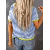 imageDokotoo Womens Tops Casual Summer Crewneck Short Sleeve Striped Color Block Knit High Low Trendy Pullover SweatersA Sky Blue