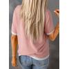 imageDokotoo Womens Tops Casual Summer Crewneck Short Sleeve Striped Color Block Knit High Low Trendy Pullover SweatersB Solid Pink