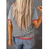 imageDokotoo Womens Tops Casual Summer Crewneck Short Sleeve Striped Color Block Knit High Low Trendy Pullover SweatersBlack