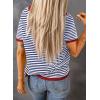 imageDokotoo Womens Tops Casual Summer Crewneck Short Sleeve Striped Color Block Knit High Low Trendy Pullover SweatersBlue