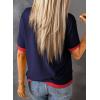 imageDokotoo Womens Tops Casual Summer Crewneck Short Sleeve Striped Color Block Knit High Low Trendy Pullover SweatersC Dark Clue