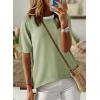 imageDokotoo Womens Tops Casual Summer Crewneck Short Sleeve Striped Color Block Knit High Low Trendy Pullover SweatersC Green 1