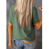 imageDokotoo Womens Tops Casual Summer Crewneck Short Sleeve Striped Color Block Knit High Low Trendy Pullover SweatersC Green 2