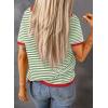 imageDokotoo Womens Tops Casual Summer Crewneck Short Sleeve Striped Color Block Knit High Low Trendy Pullover SweatersGreen