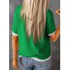 imageDokotoo Womens Tops Casual Summer Crewneck Short Sleeve Striped Color Block Knit High Low Trendy Pullover SweatersS Green 1