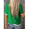 imageDokotoo Womens Tops Casual Summer Crewneck Short Sleeve Striped Color Block Knit High Low Trendy Pullover SweatersS Green 2